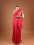 Traditional Pita Gota Patti Work Red Saree Design