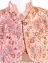 peach printed co ord set for girls with jacket and pants satin silk ethnic party wear kids outfit