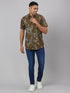 Men Olive Floral Print Sustainable Casual Shirt