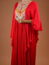 Red Kaftan with Zardogi Gota Patti Work