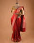 Classic Red Banarasi Designer Saree with Heavy Zari Pallu