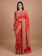 Classic Red Banarasi Style Woven Saree with Heavy Gold Zari Work – Bridal Wear