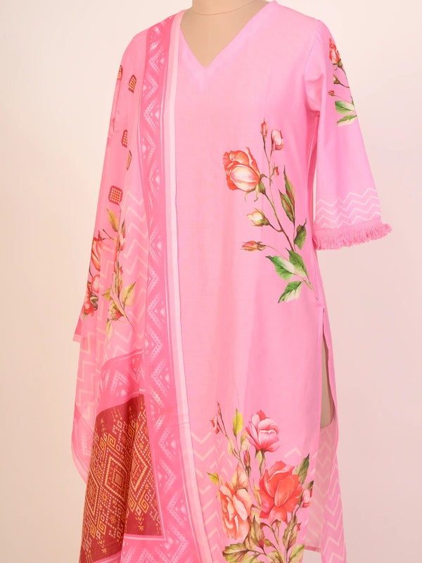 Cotton Kurti Set with Floral Print