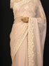 Cream Saree with Pearl & Resham Embroidery