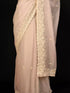 Cream Saree with Pearl & Resham Embroidery