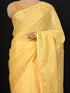 Lakhnavi Embroidered Yellow Saree
