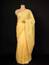 Lakhnavi Embroidered Yellow Saree