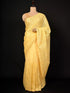 Lakhnavi Embroidered Yellow Saree