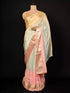 Pink Saree with Sequin Work & Kanjivaram Border