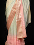 Pink Saree with Sequin Work & Kanjivaram Border