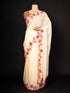 Cream Saree with Patch & Thread Embroidery
