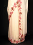 Cream Saree with Patch & Thread Embroidery