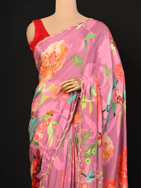 Digital Printed Onion Saree