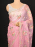 Purple Saree with Zari, Moti & Sequin Embroidery