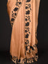 Brown Saree With Kardana & Patch Work
