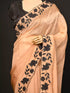 Brown Saree With Kardana & Patch Work