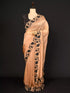 Brown Saree With Kardana & Patch Work