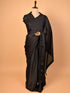 Black Saree With Cut Pipe & Kardana Work
