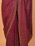 Wine Saree With Moti & Kardana Work
