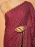 Wine Saree With Moti & Kardana Work