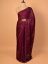 Wine Saree With Swarovski Crystals