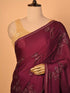Wine Saree With Swarovski Crystals