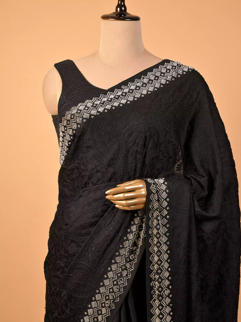 Multi-Color Saree with Water Sequins