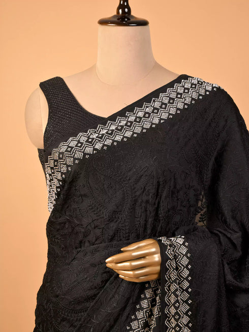 Multi-Color Saree with Water Sequins