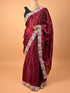 Maroon Saree Machine Thread Work