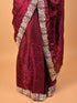 Maroon Saree Machine Thread Work