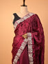 Maroon Saree Machine Thread Work