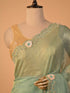 Green Saree with Zarkan Embellishment