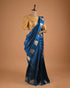 Deep Blue Banarasi Style Designer Saree with Zari Motifs
