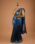 Deep Blue Banarasi Style Designer Saree with Zari Motifs