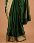 Emerald Green Designer Saree with Gold Zari Border