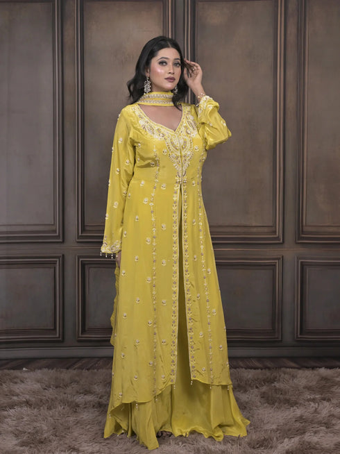 Front-Cut Indo-Western Kurti with Palazzo