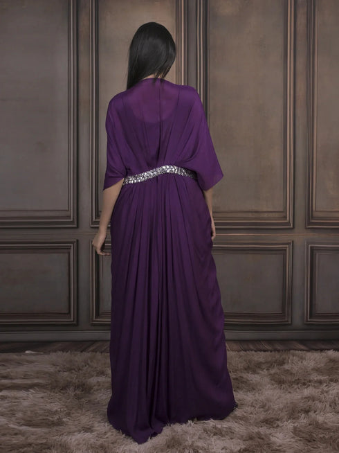 Luxury Chinnon Fabric Indo-Western Ensemble