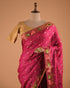 Magenta Silk Designer Saree with Gold Butti Work