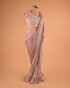 Mauve Ruffle Designer Saree with Lace Embroidered Blouse