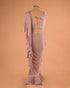 Mauve Ruffle Designer Saree with Lace Embroidered Blouse