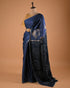 Midnight Blue Handcrafted Designer Saree with Bandhani Pallu