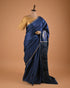 Midnight Blue Handcrafted Designer Saree with Bandhani Pallu