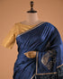 Midnight Blue Handcrafted Designer Saree with Bandhani Pallu