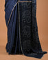 Midnight Blue Handcrafted Designer Saree with Bandhani Pallu