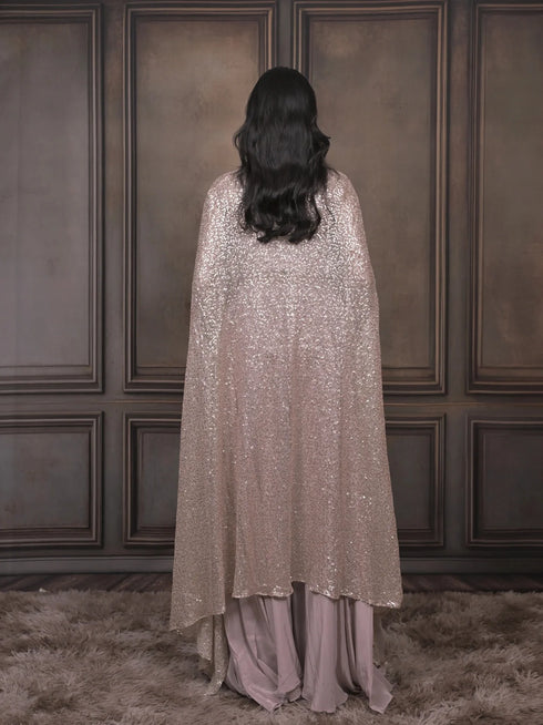 Modern Draped Indo-Western Cowl Outfit