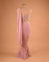 Pastel Pink One-Shoulder Designer Saree for Cocktail Parties