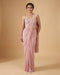 Pastel Pink One-Shoulder Designer Saree for Cocktail Parties