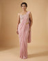 Pastel Pink One-Shoulder Designer Saree for Cocktail Parties