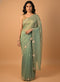 Green Saree with Zarkan Embellishment