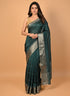 Green Saree with Moti Embroidery